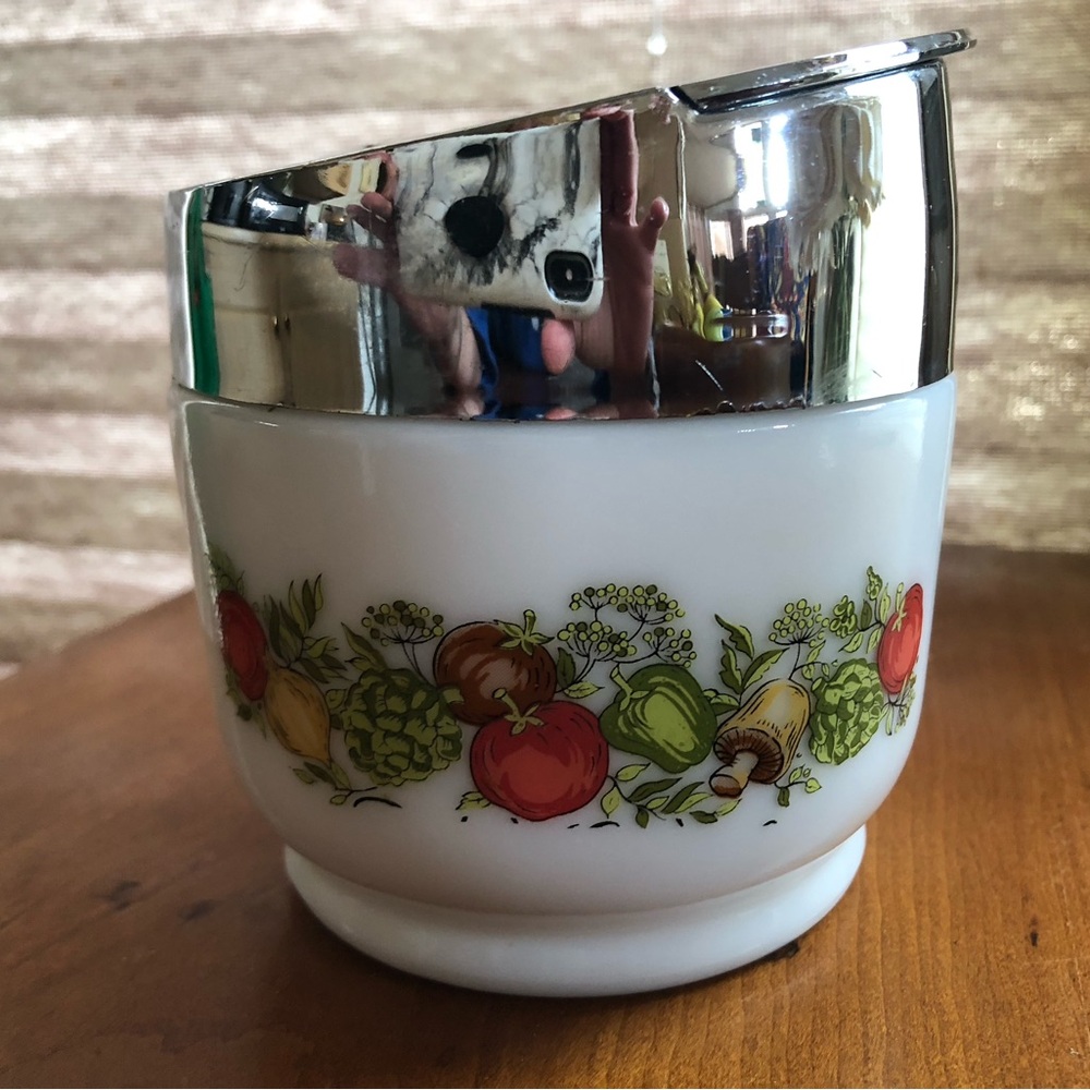 COPY - Vintage’Spice of Life’ Sugar Jar Milk Glass Gemco Made in the USA
